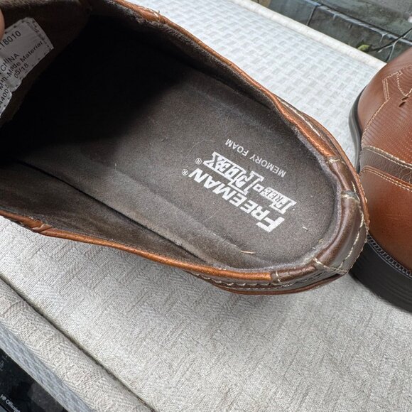 Freeman Free-Flex Mitchell Mens Size 10.5W Brown Faux Leather Oxford Dress Shoes main image 4